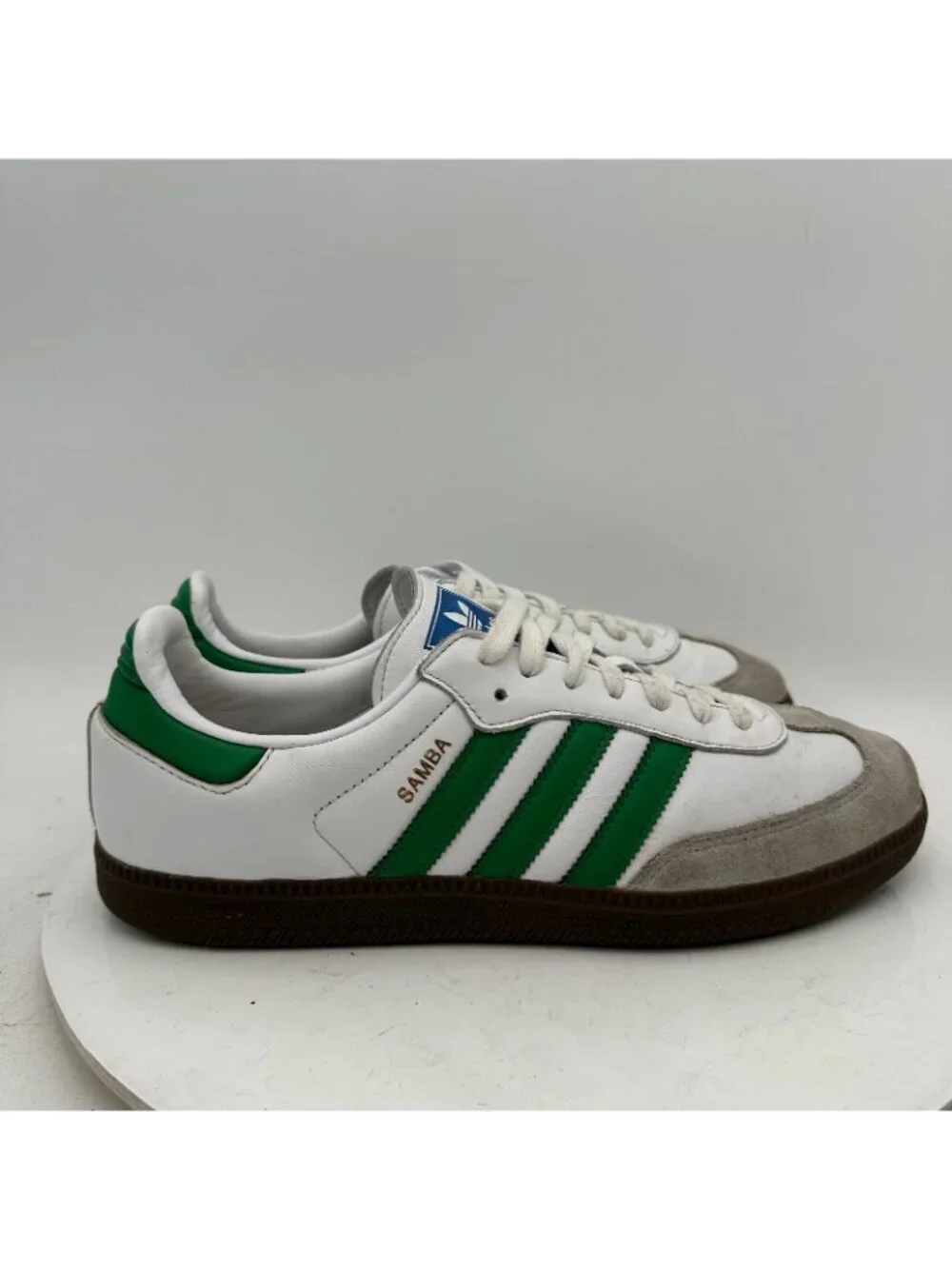 Adidas Originals Samba Men Size 9.5  IG1024 White Green Grey Casual Shoes